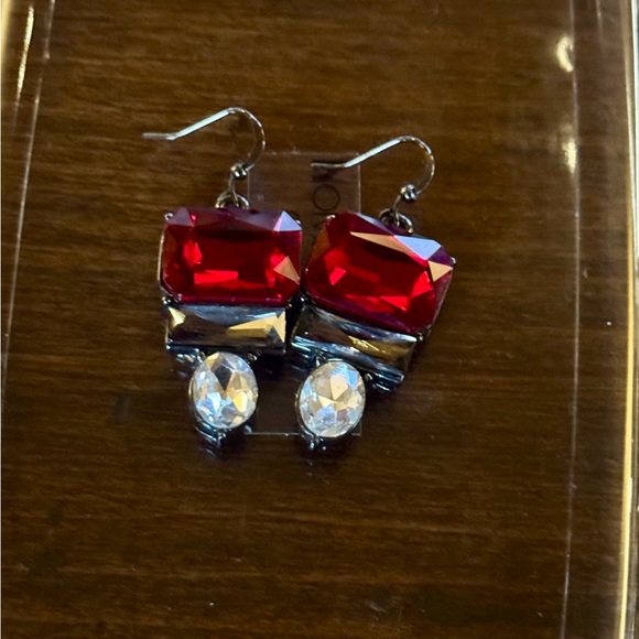 Ruby Red Crystal Drop Earrings | Art Deco-Inspired Luxury Statement - Picture 3 of 8
